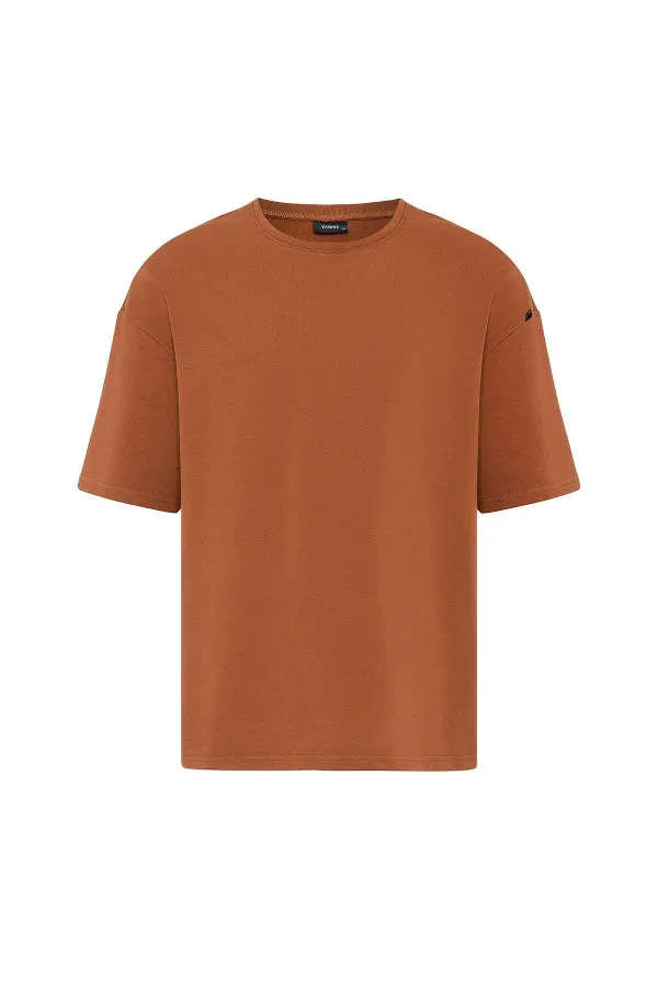 Basic Oversize Şort Takım Camel