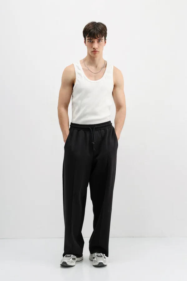 Baggy Fit Eşofman Alt Siyah