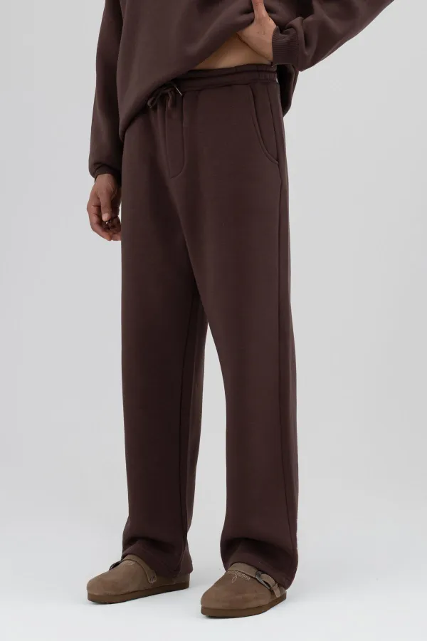 Pantalon de survêtement ample basique marron