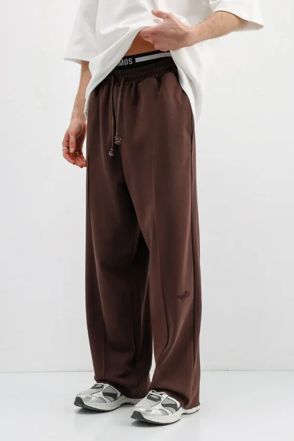 Baggy Fit Eşofman Alt Kahve