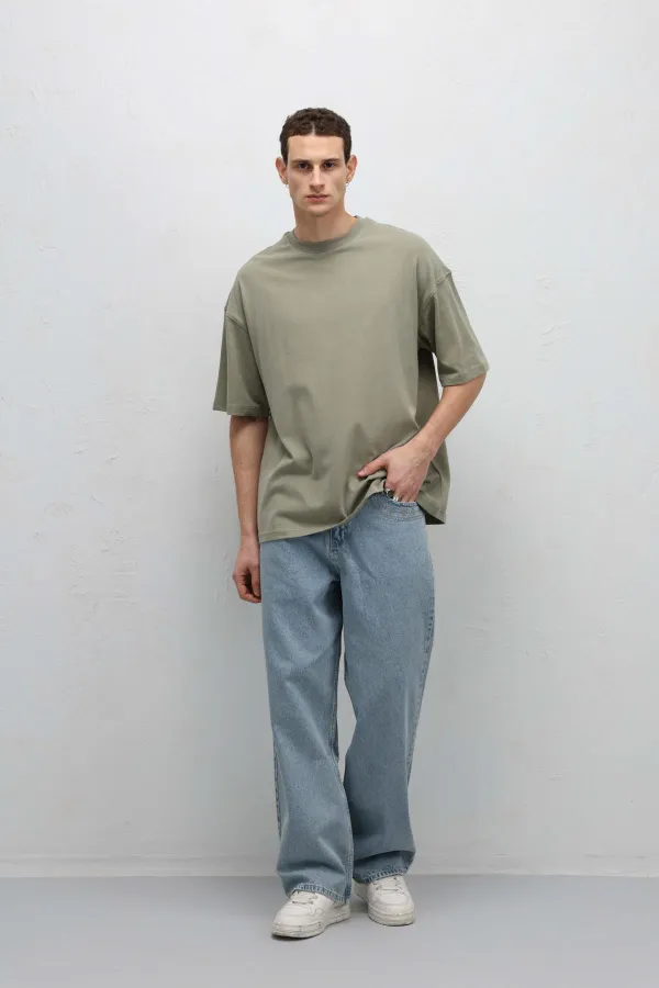 Relaxed Fıt Jean Açık Mavi Melanj