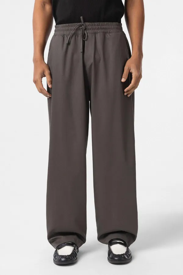 Bel Lastikli Baggy Pantolon Füme