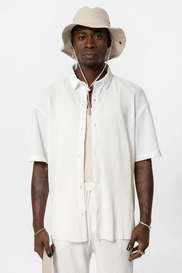 Ensemble ottoman surdimensionné basique blanc