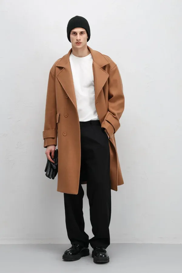 Manteau oversize beige