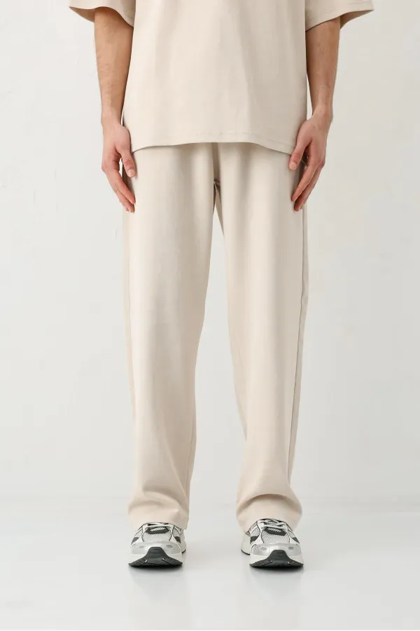 Baggy Fit Yıkamalı Eşofman Alt Taş