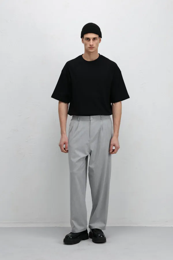 Baggy Fit Kumaş Pantolon Gri
