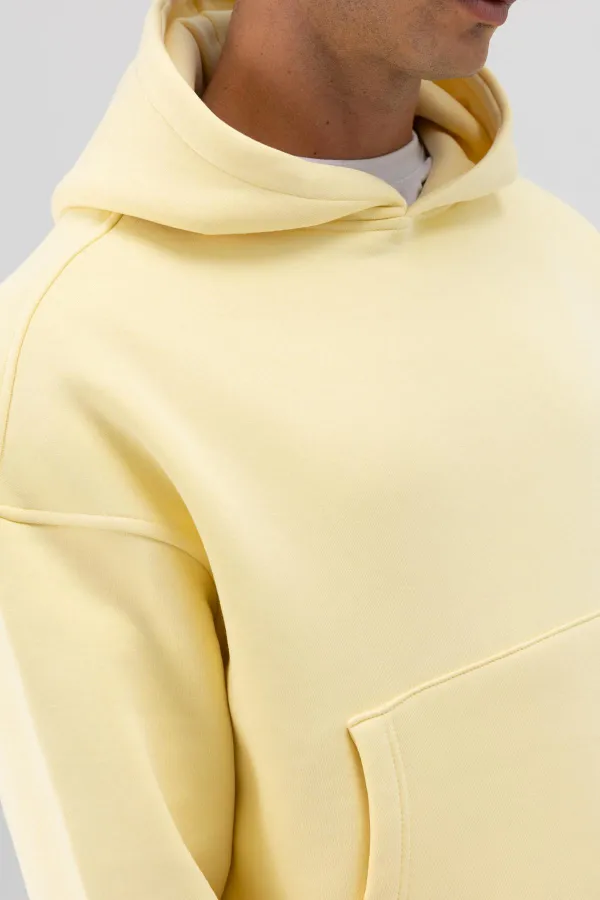 Sweat-shirt à capuche basique jaune