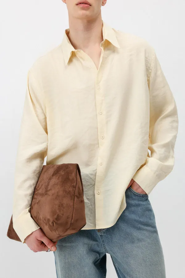 Chemise oversize jaune en modal