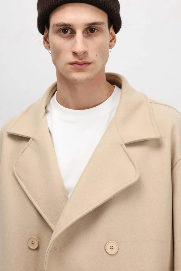 Manteau beige oversize