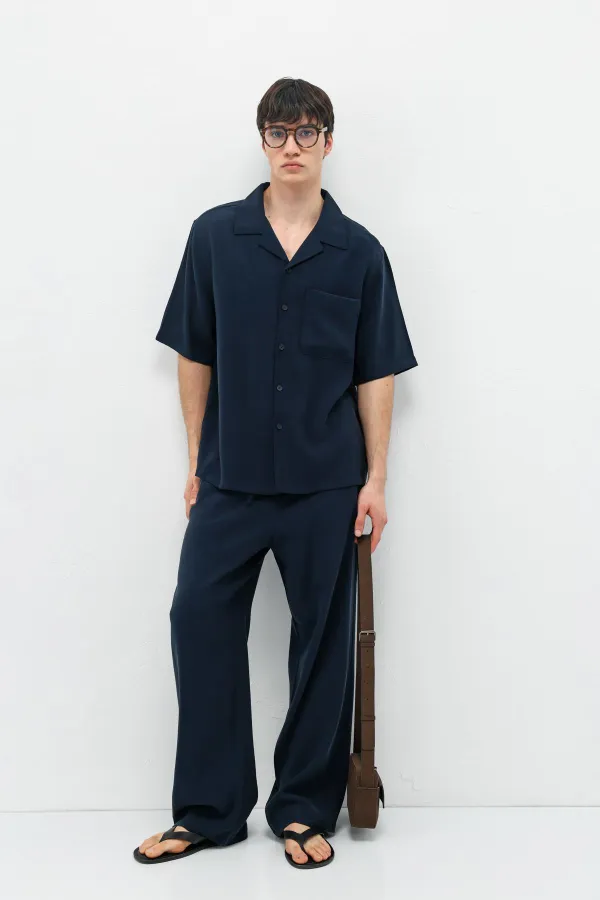 Relax Fit Modal Blend Suit Navy Blue