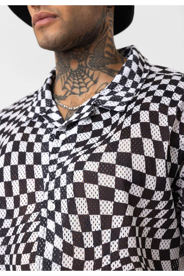 Patterned Corduroy Oversize Shirt Pattern-10