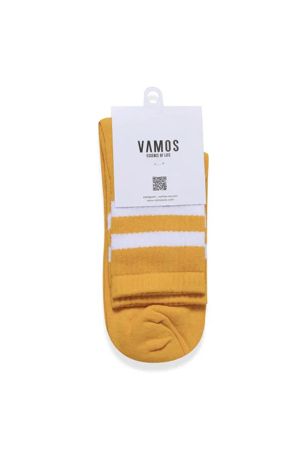 Şeritli Tenis Çorap Turuncu