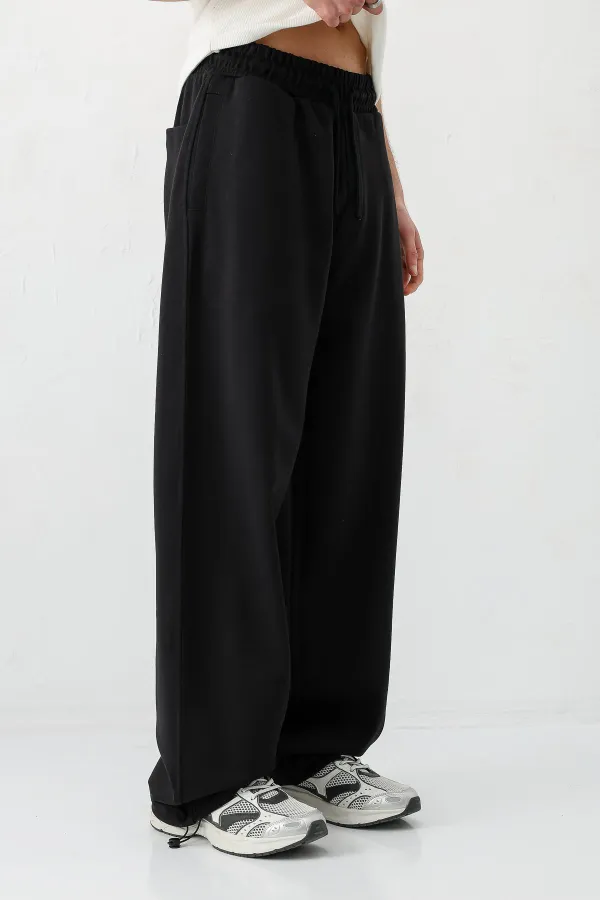 Balloon Fit Eşofman Alt Siyah