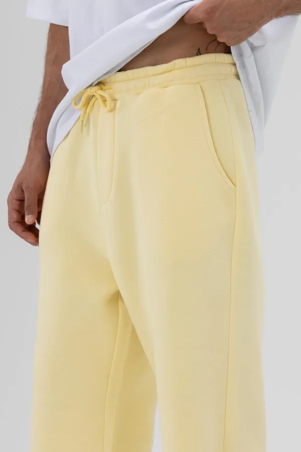 Pantalon de survêtement ample basique jaune