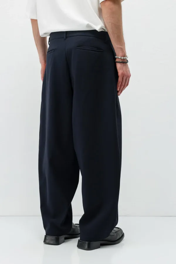 Barrel Fit Tailored Pantolon Lacivert