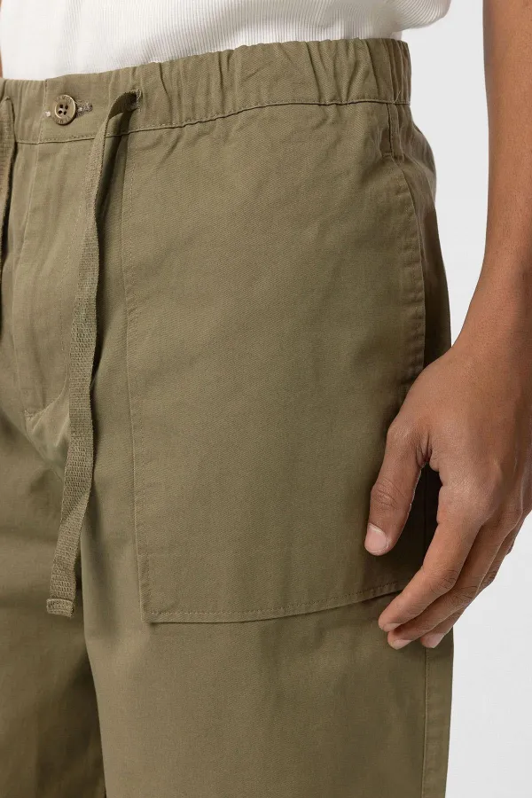 Baggy Fit Gabardine Trousers Khaki