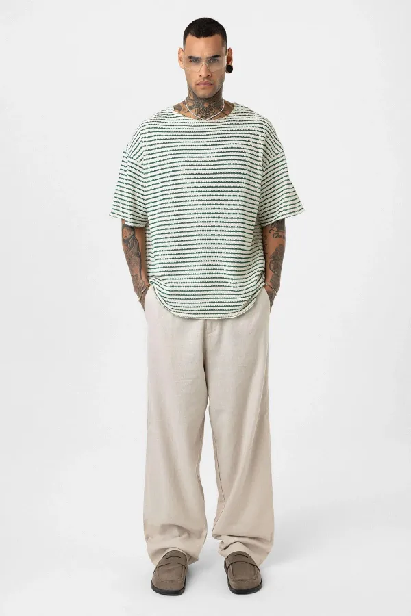 Benetton Striped Oversize Knit T-Shirt