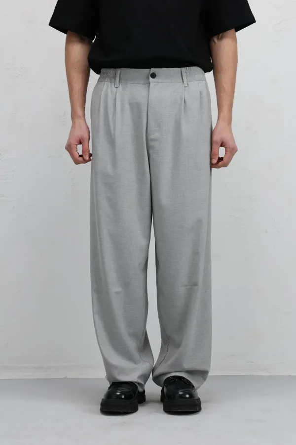 Baggy Fit Kumaş Pantolon Gri