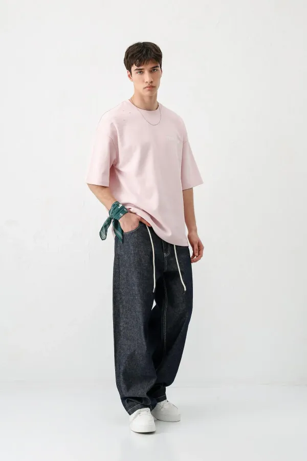 T-shirt oversize imprimé rose