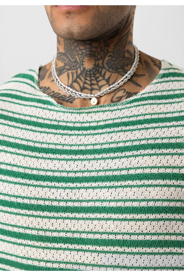 T-shirt en maille rayée oversize Benetton