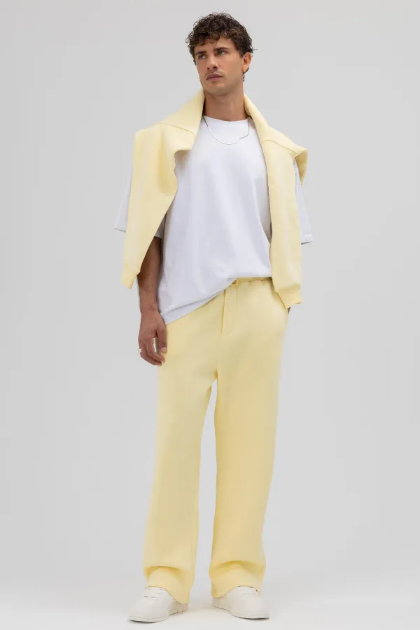 Pantalon de survêtement ample basique jaune