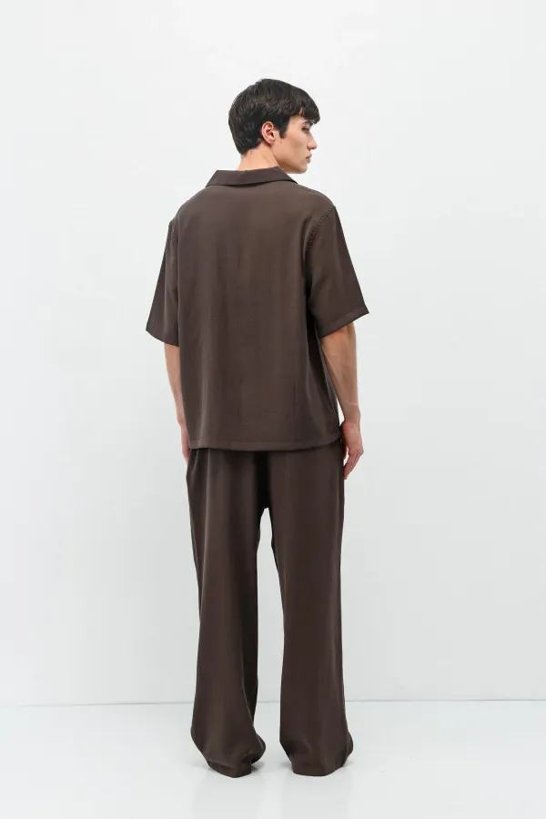 Ensemble Relax Fit en mélange modal couleur café