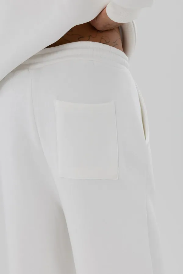 Basic Baggy Sweatpants Bottoms, Ecru