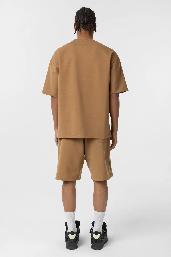 Basic Oversize Şort Takım Taba