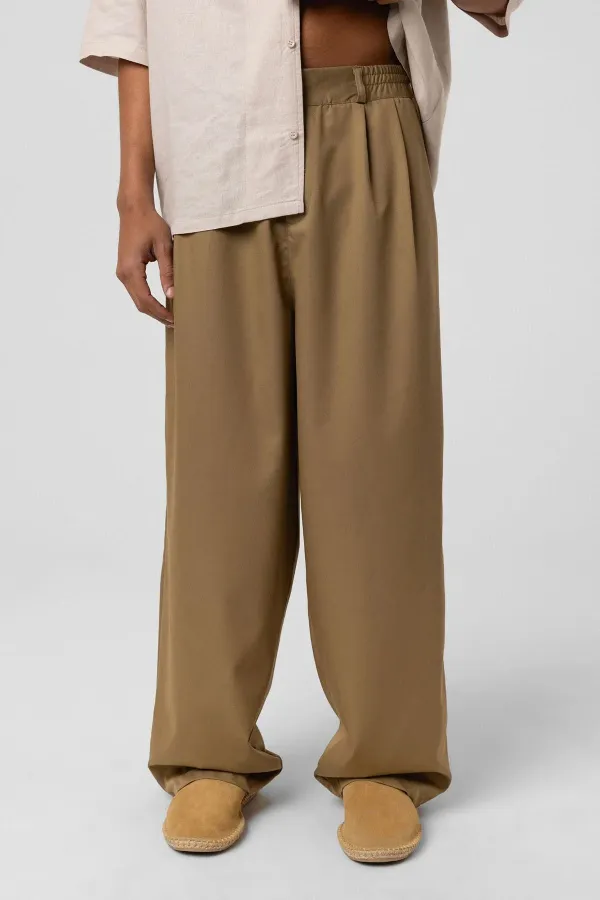 Baggy Fit Kumaş Pantolon Haki