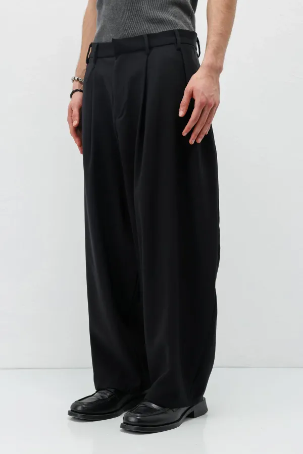 Barrel Fit Tailored Pantolon Siyah