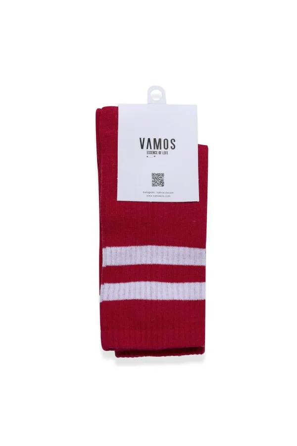 Striped Tennis Socks Red