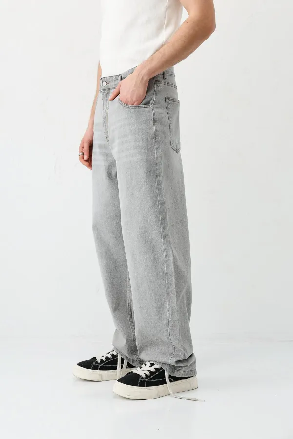 Super Baggy Fit Jean Ice Grı
