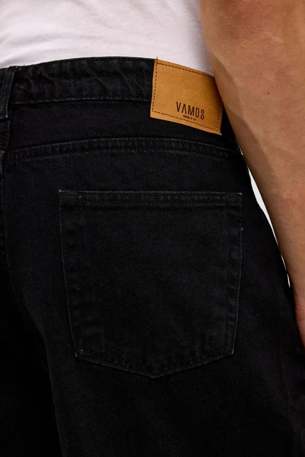 Oversize Bermuda Denim Shorts Black