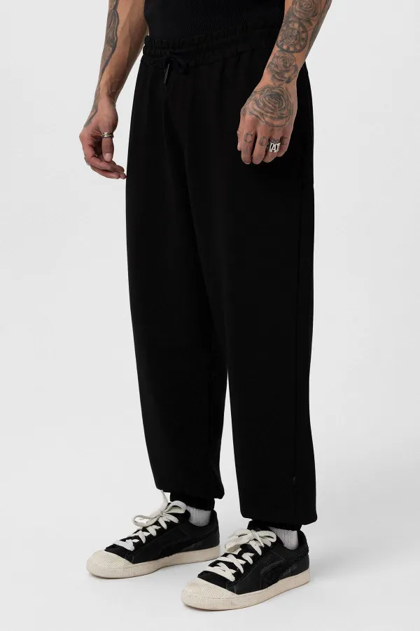 Paça Lastikli Basic Oversize Eşofman Takımı Siyah
