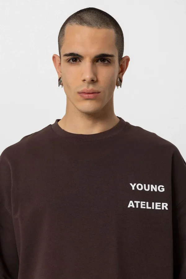 Ensemble short imprimé Young Atelier couleur café