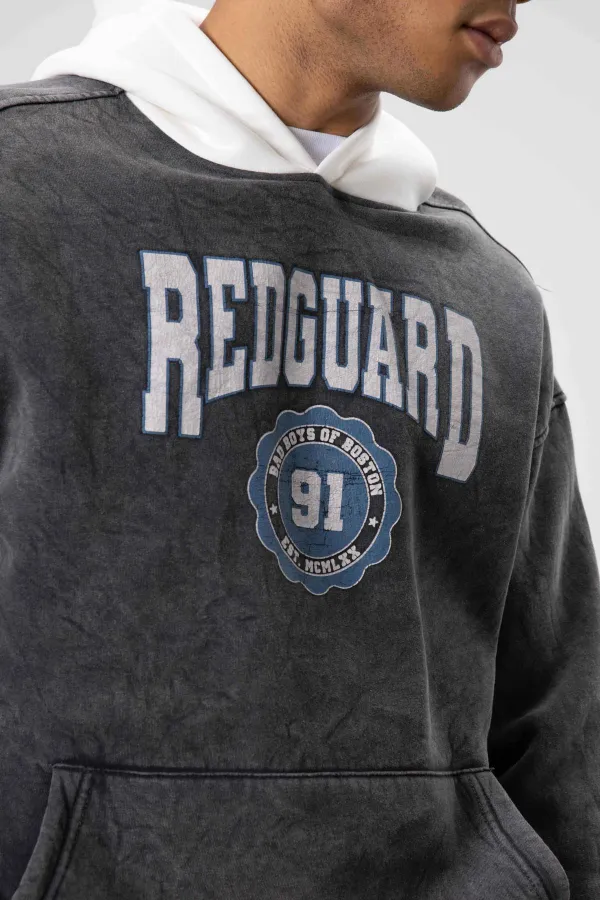 Sweat à capuche imprimé oversize noir