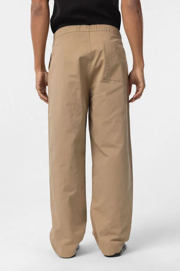 Baggy Fit Gabardine Trousers Tan