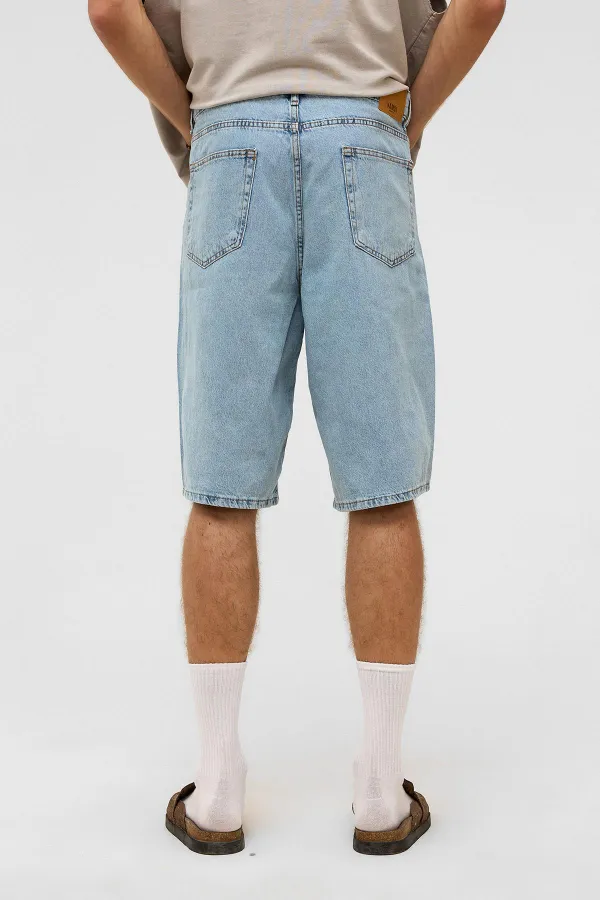 Oversize Bermuda Denim Shorts, Blue Color - 1