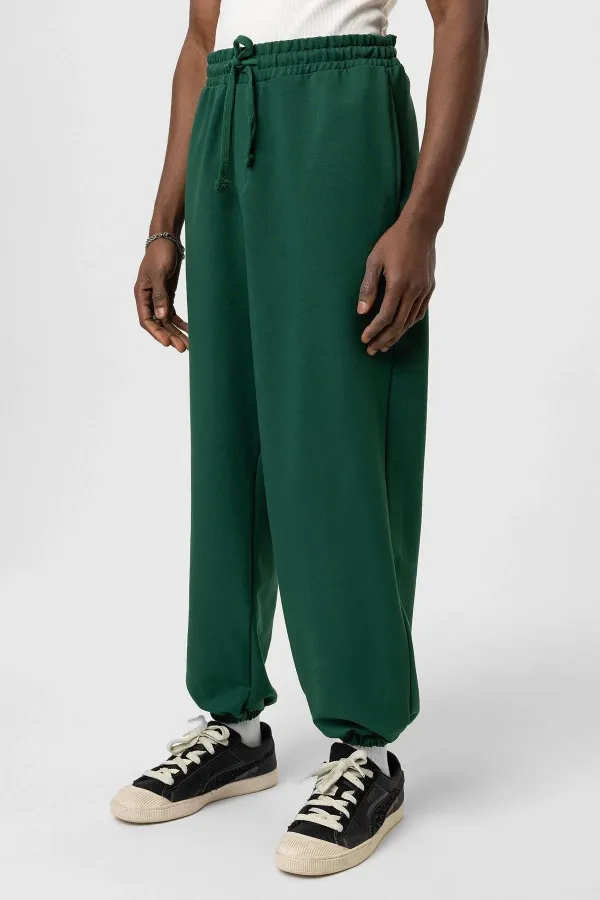 Basic Elasticated Oversize Sweatpants, Navy Blue