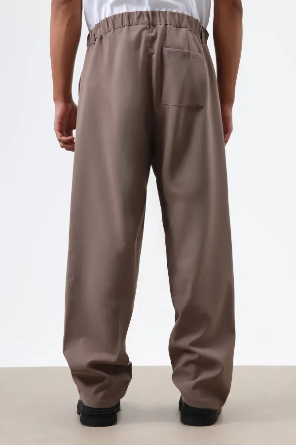 Baggy Fit Kumaş Pantolon Vizon