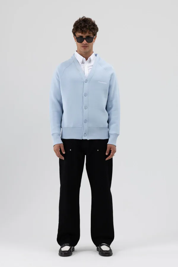 Sweat-shirt oversize à boutons, bleu ciel