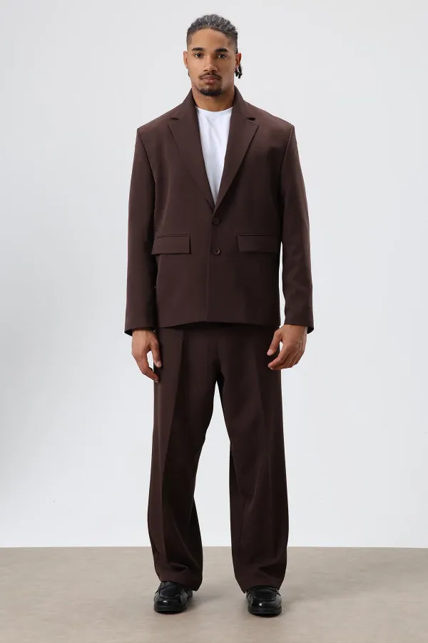 Oversize  Takım Elbise Koyu Kahve