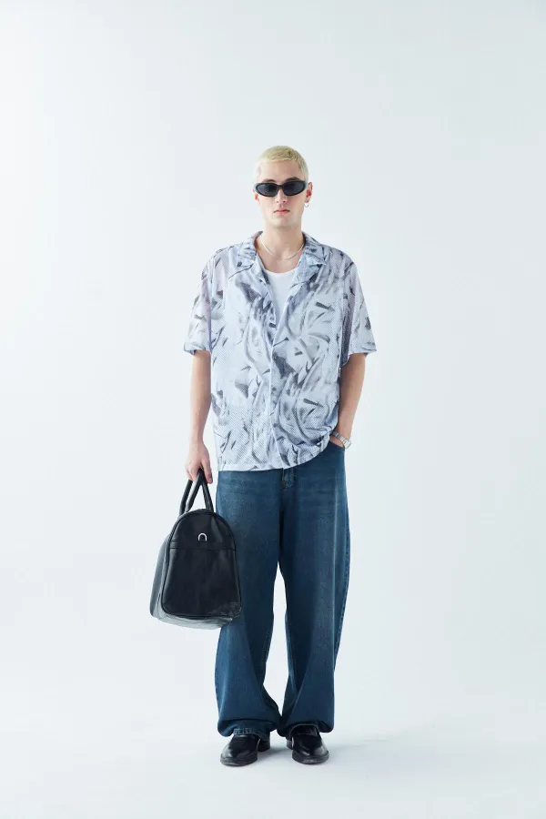 Desenli Fitilli Oversize Gömlek Desen-1