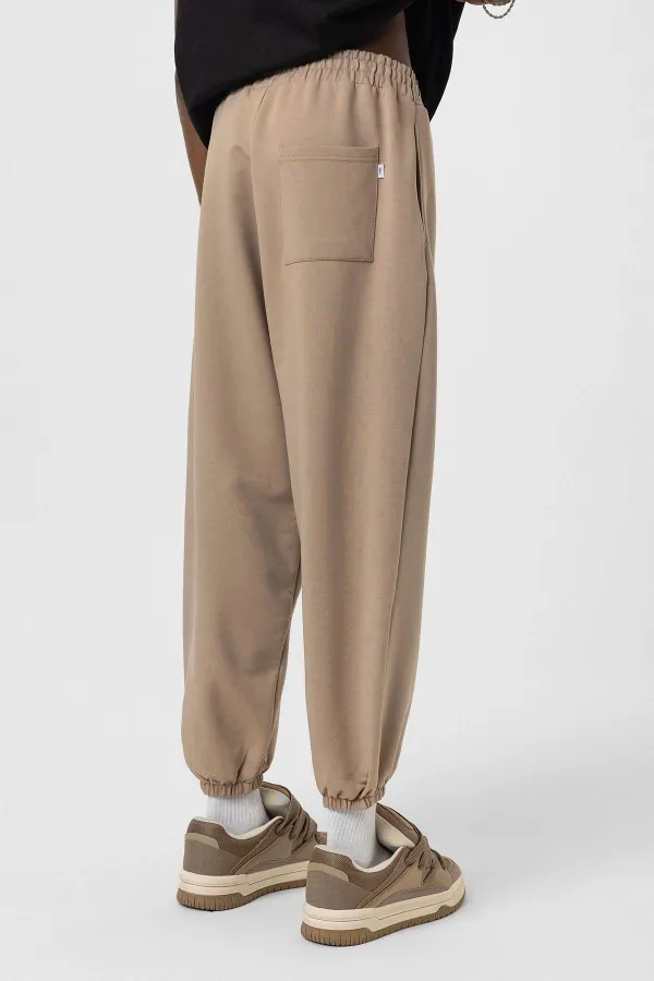 Basic Elastic Waist Oversize Sweatpants Mink