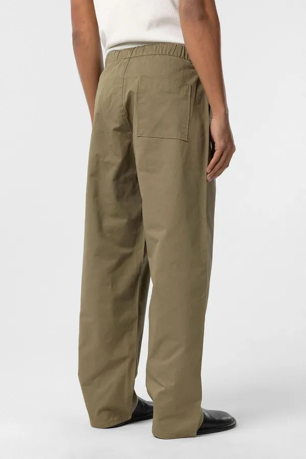 Baggy Fit Gabardine Trousers Khaki