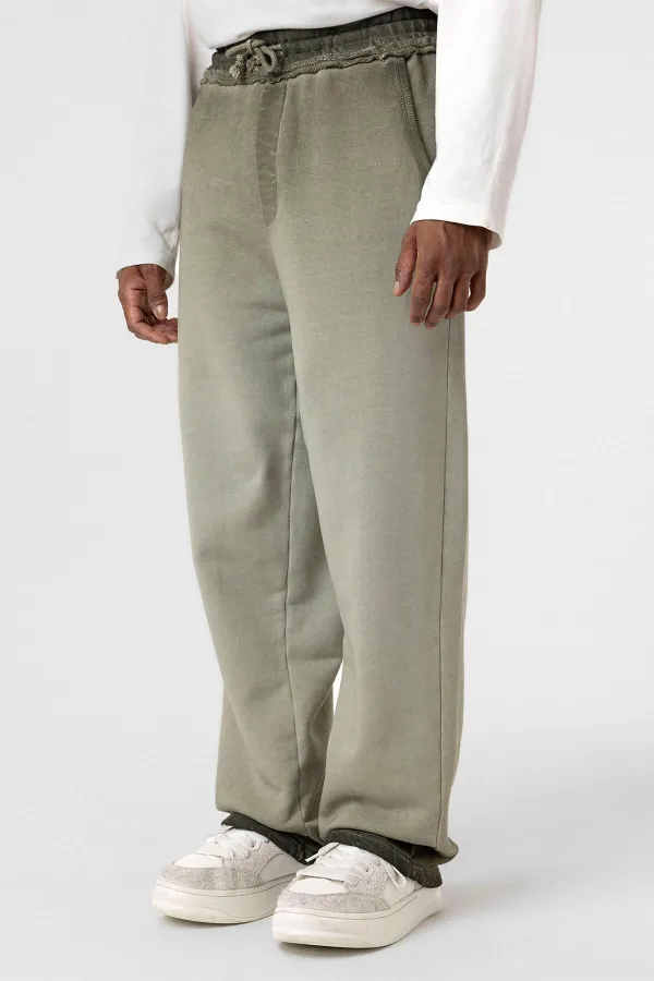 Washed Gradient Oversize Sweatpants Khaki