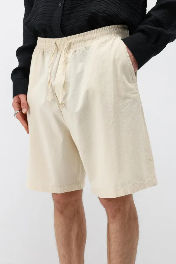 Oversize Keten Şort Naturel