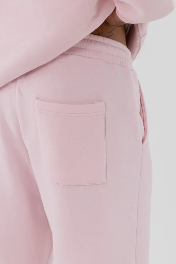 Pantalon de survêtement basique à chevilles élastiquées, rose