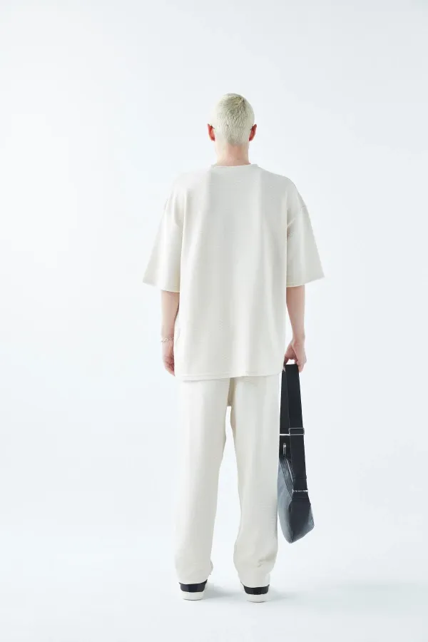 Oversize Basıc Triko Eşofman Takım Kemik