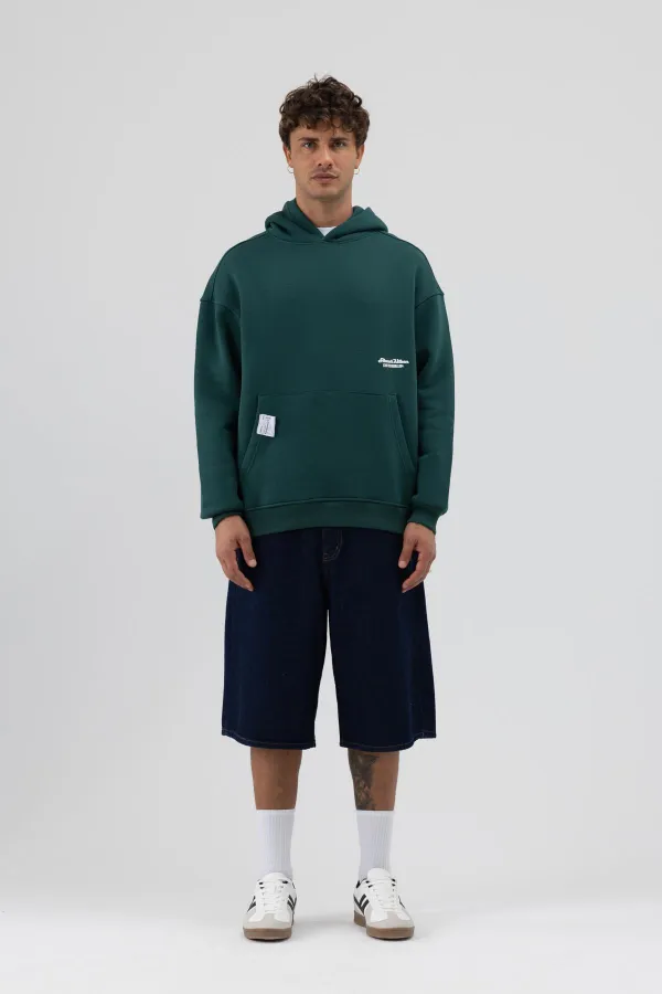 Sweat-shirt à capuche oversize imprimé, bleu marine